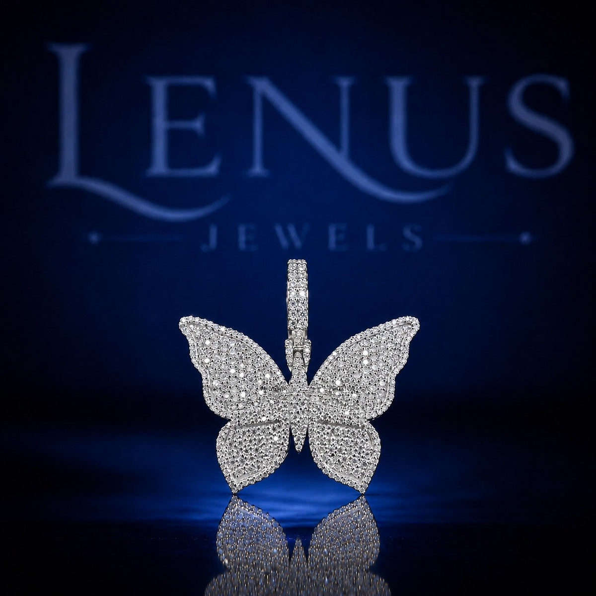 Iced Out Butterfly Pendant – VVS Moissanite 925 Sterling Silver, Diamond Tester Pass, 3D Butterfly Charm, Luxury Hip Hop Jewelry Gift