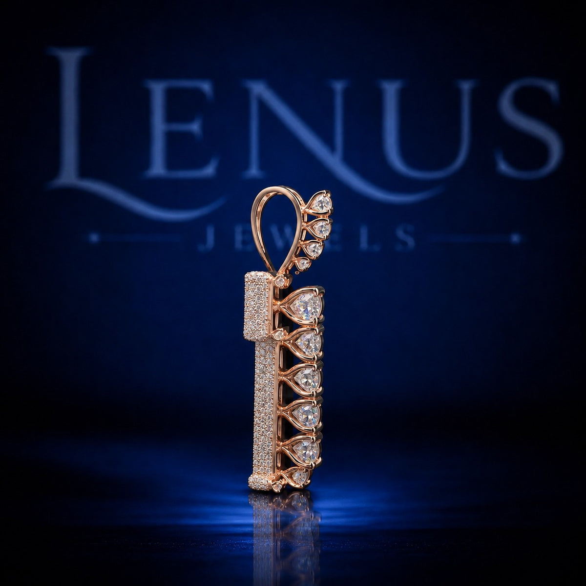 Iced Out Rose Gold Cross Pendant – VVS Moissanite 925 Sterling Silver, Round Diamond Style Christian Cross, Hip Hop Religious Jewelry