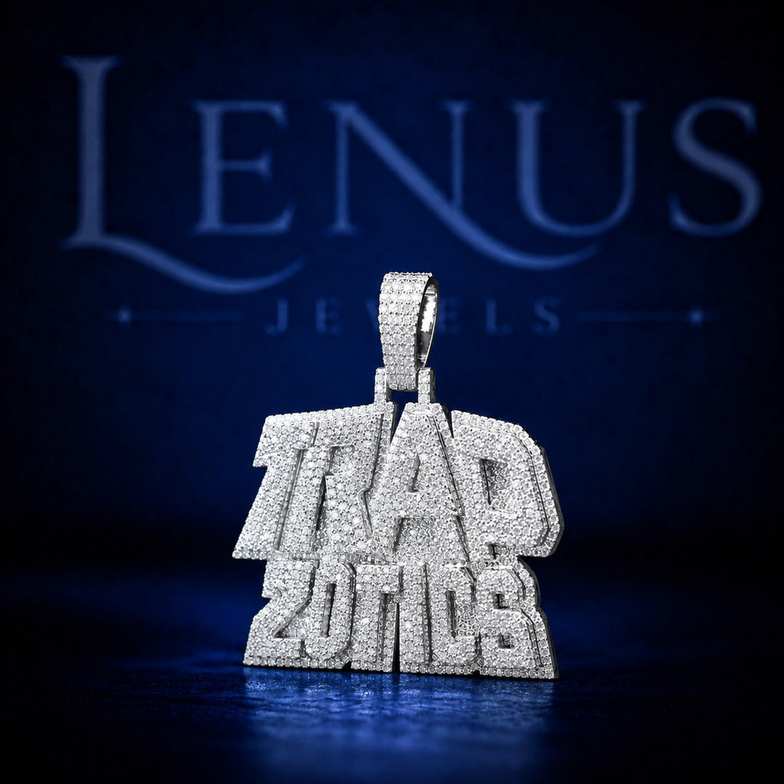 Custom Trap Zties Iced Out Moissanite Pendant – 925 Sterling Silver VVS 3D Double Layer Hip Hop Jewelry Diamond Tester Pass