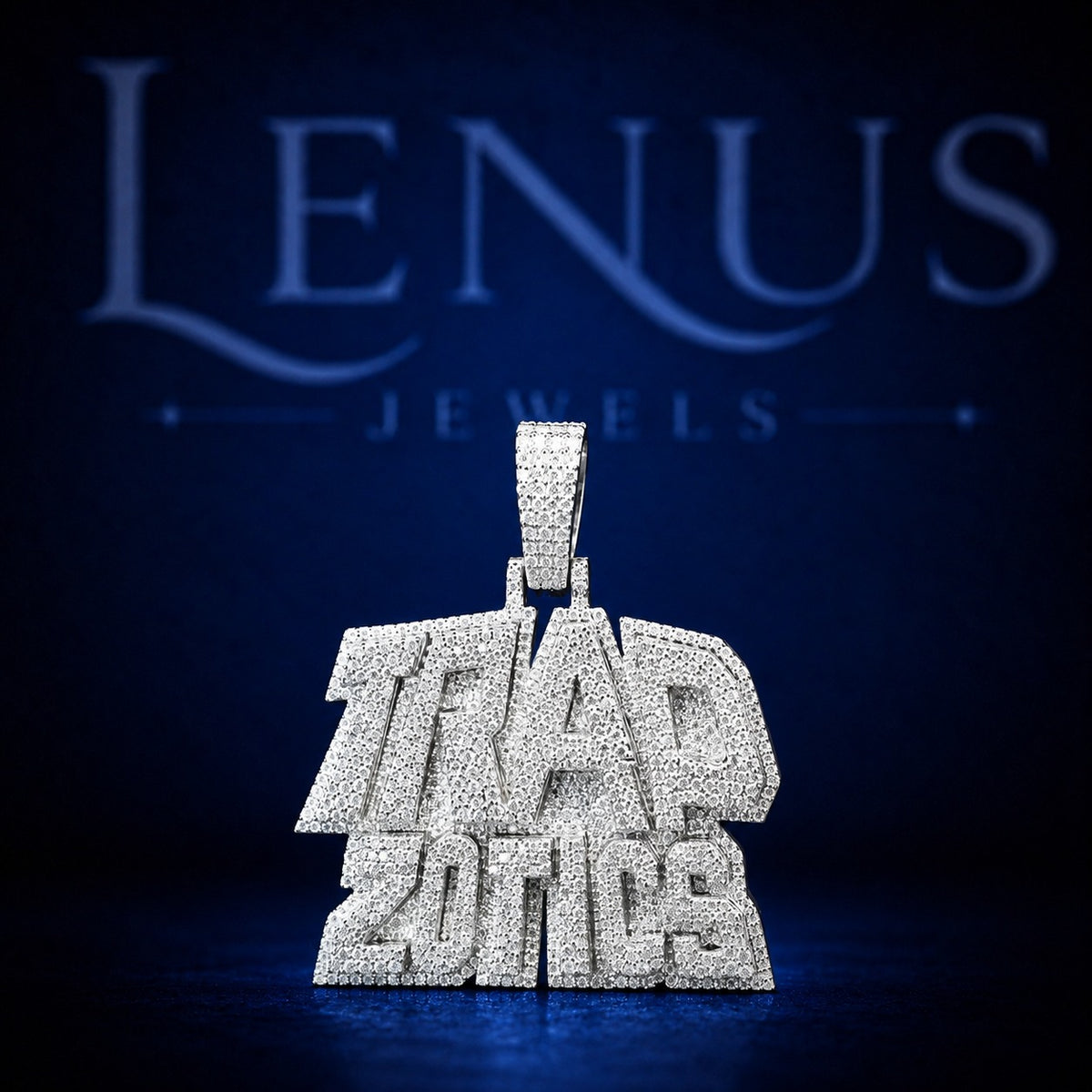 Custom Trap Zties Iced Out Moissanite Pendant – 925 Sterling Silver VVS 3D Double Layer Hip Hop Jewelry Diamond Tester Pass