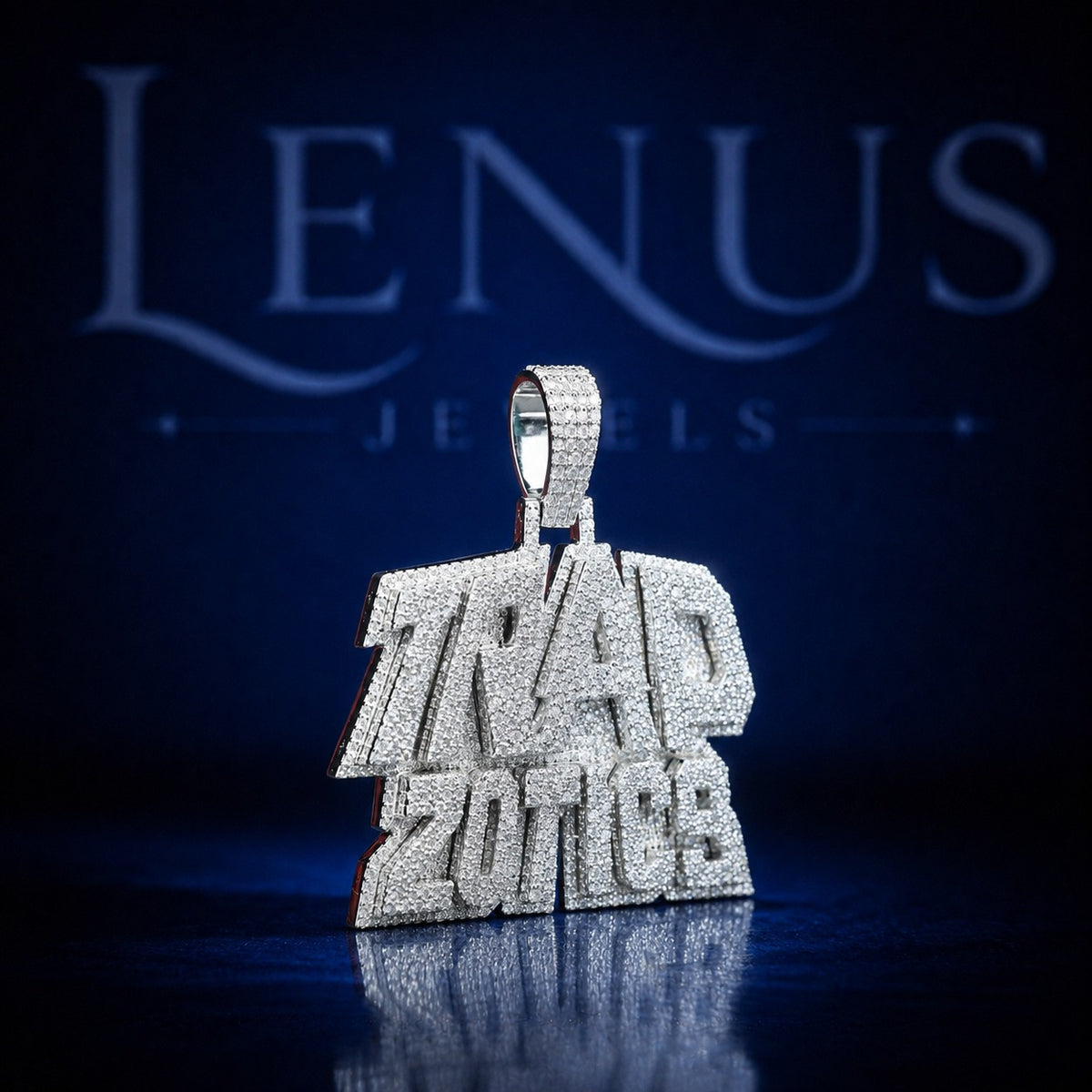 Custom Trap Zties Iced Out Moissanite Pendant – 925 Sterling Silver VVS 3D Double Layer Hip Hop Jewelry Diamond Tester Pass