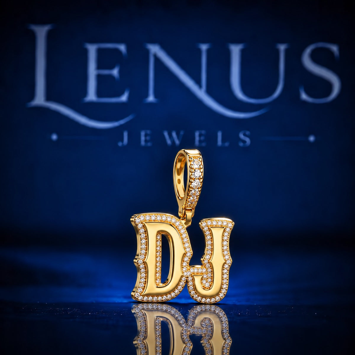 Custom DJ Iced Out Moissanite Pendant – VVS D Color 925 Sterling Silver Gold Tone Two Letter Initial Pendant, Hip Hop Jewelry for Men Women