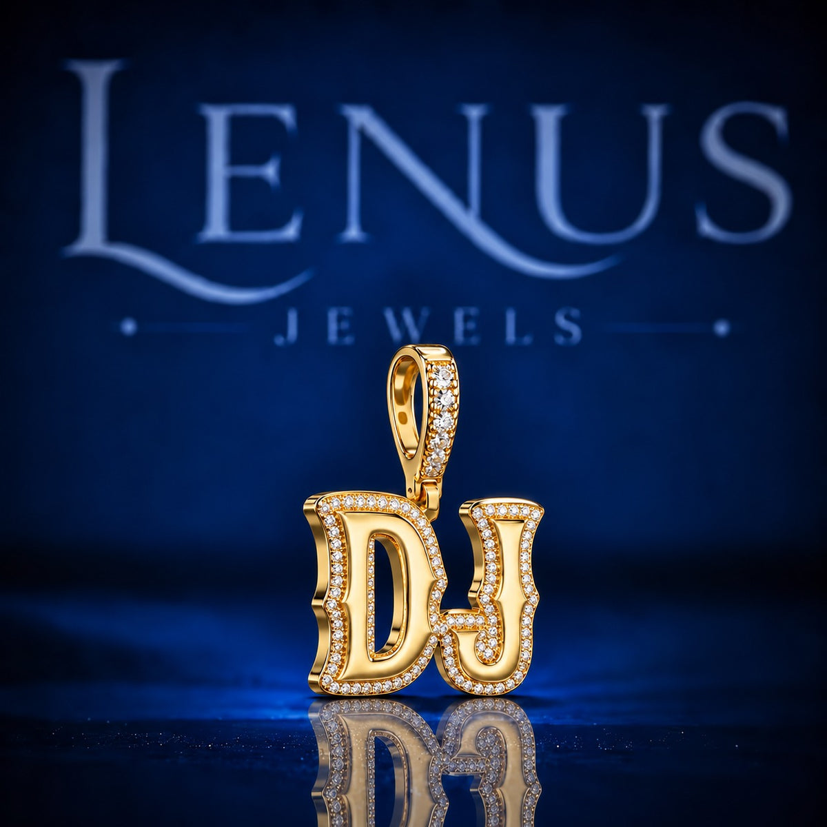 Custom DJ Iced Out Moissanite Pendant – VVS D Color 925 Sterling Silver Gold Tone Two Letter Initial Pendant, Hip Hop Jewelry for Men Women