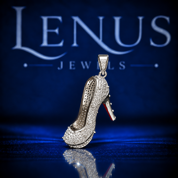 High Heel Shoe Moissanite Pendant – VVS 925 Sterling Silver Iced Out Stiletto Fashion Pendant for Women