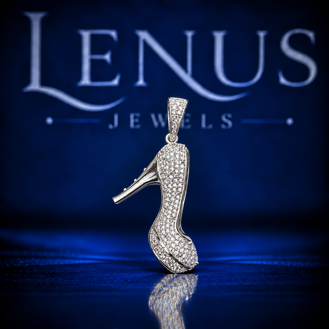 High Heel Shoe Moissanite Pendant – VVS 925 Sterling Silver Iced Out Stiletto Fashion Pendant for Women