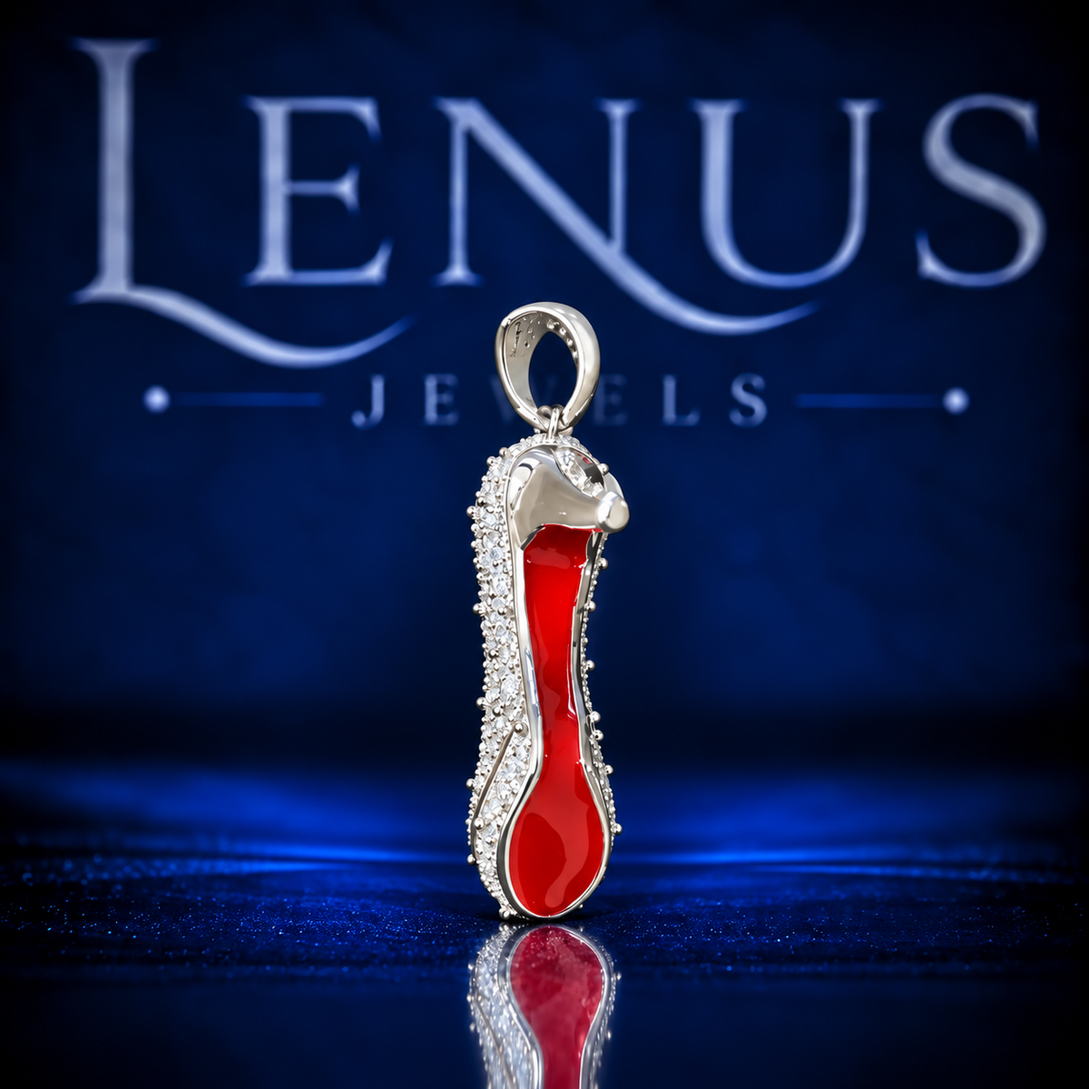 High Heel Shoe Moissanite Pendant – VVS 925 Sterling Silver Iced Out Stiletto Fashion Pendant for Women