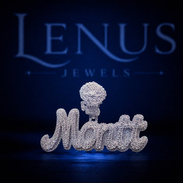 Custom Iced Out VVS Moissanite Name Pendant – 925 Sterling Silver Cursive Script Letter Necklace Charm, Diamond Tester Pass, Hip Hop Jewelry