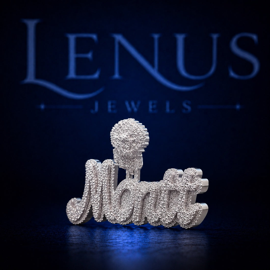Custom Iced Out VVS Moissanite Name Pendant – 925 Sterling Silver Cursive Script Letter Necklace Charm, Diamond Tester Pass, Hip Hop Jewelry