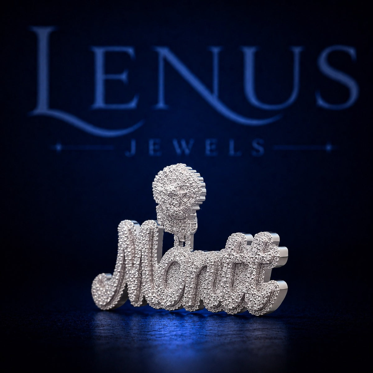Custom Iced Out VVS Moissanite Name Pendant – 925 Sterling Silver Cursive Script Letter Necklace Charm, Diamond Tester Pass, Hip Hop Jewelry