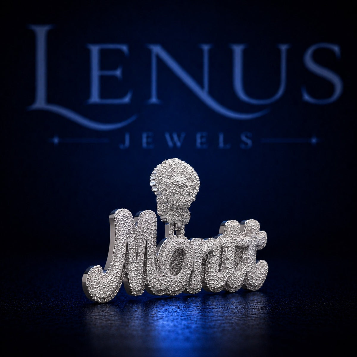 Custom Iced Out VVS Moissanite Name Pendant – 925 Sterling Silver Cursive Script Letter Necklace Charm, Diamond Tester Pass, Hip Hop Jewelry