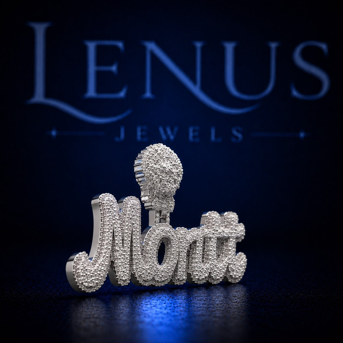Custom Iced Out VVS Moissanite Name Pendant – 925 Sterling Silver Cursive Script Letter Necklace Charm, Diamond Tester Pass, Hip Hop Jewelry
