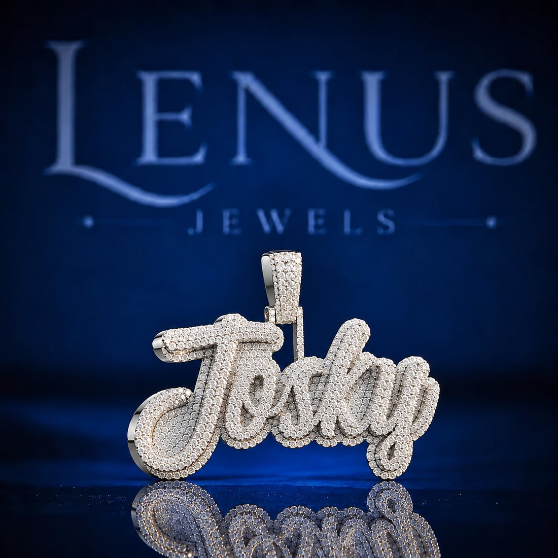 Custom Josky Name Iced Out Moissanite Pendant – VVS D Color 925 Sterling Silver Cursive Script Hip Hop Jewelry Personalized Necklace Charm