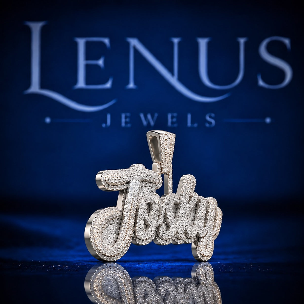 Custom Josky Name Iced Out Moissanite Pendant – VVS D Color 925 Sterling Silver Cursive Script Hip Hop Jewelry Personalized Necklace Charm