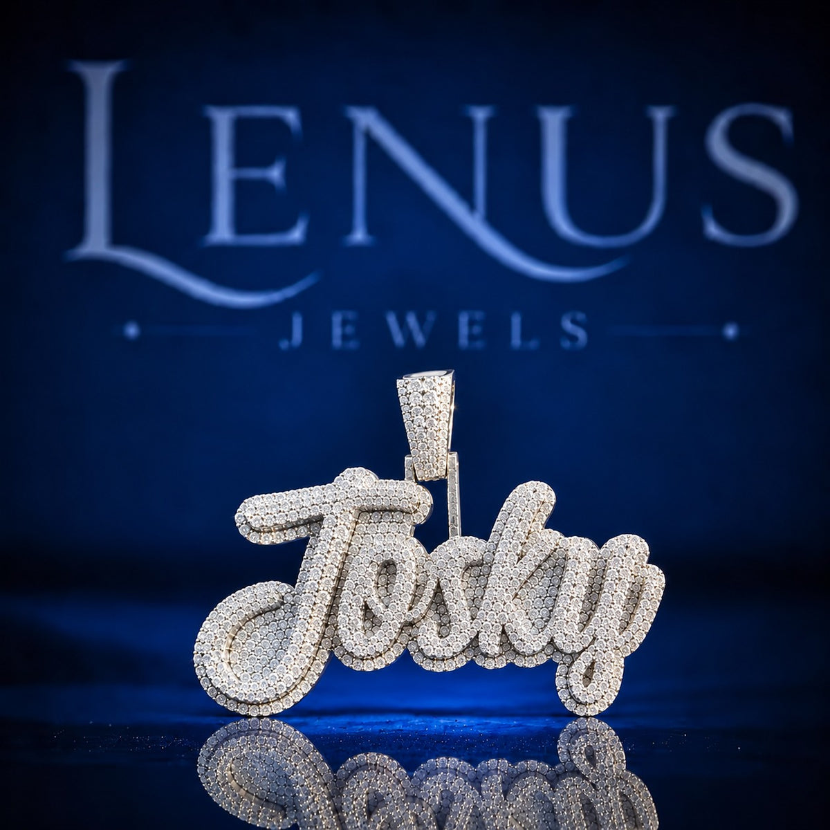Custom Josky Name Iced Out Moissanite Pendant – VVS D Color 925 Sterling Silver Cursive Script Hip Hop Jewelry Personalized Necklace Charm