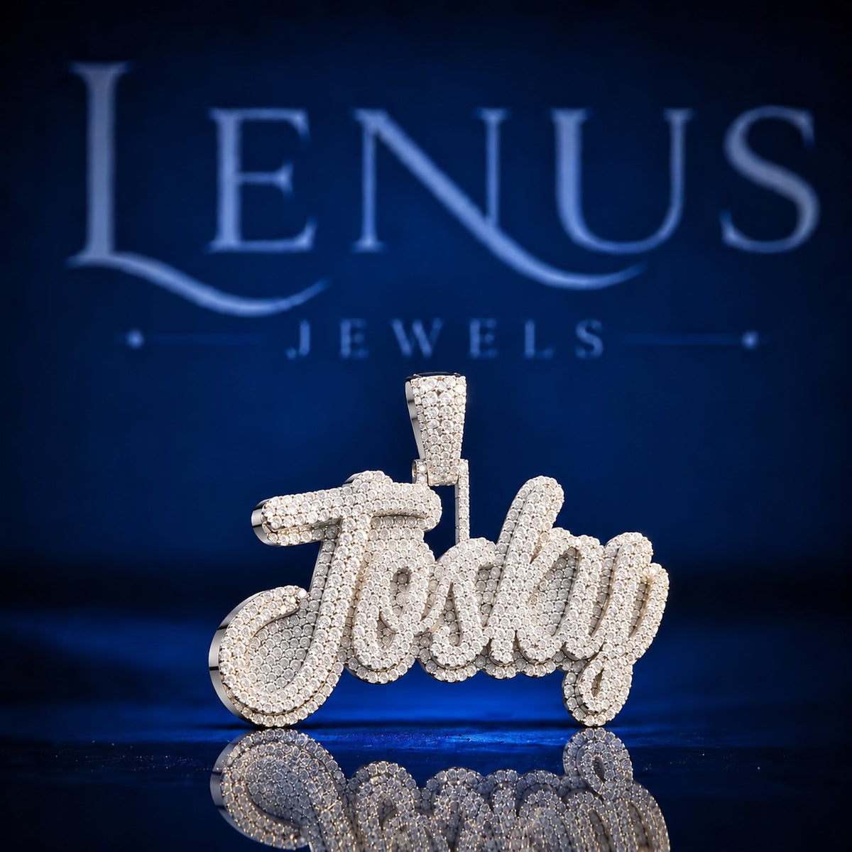 Custom Josky Name Iced Out Moissanite Pendant – VVS D Color 925 Sterling Silver Cursive Script Hip Hop Jewelry Personalized Necklace Charm