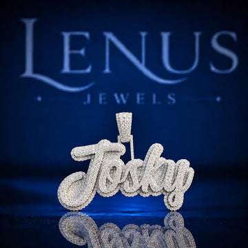 Custom Josky Name Iced Out Moissanite Pendant – VVS D Color 925 Sterling Silver Cursive Script Hip Hop Jewelry Personalized Necklace Charm