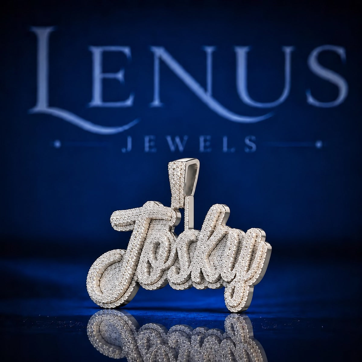 Custom Josky Name Iced Out Moissanite Pendant – VVS D Color 925 Sterling Silver Cursive Script Hip Hop Jewelry Personalized Necklace Charm