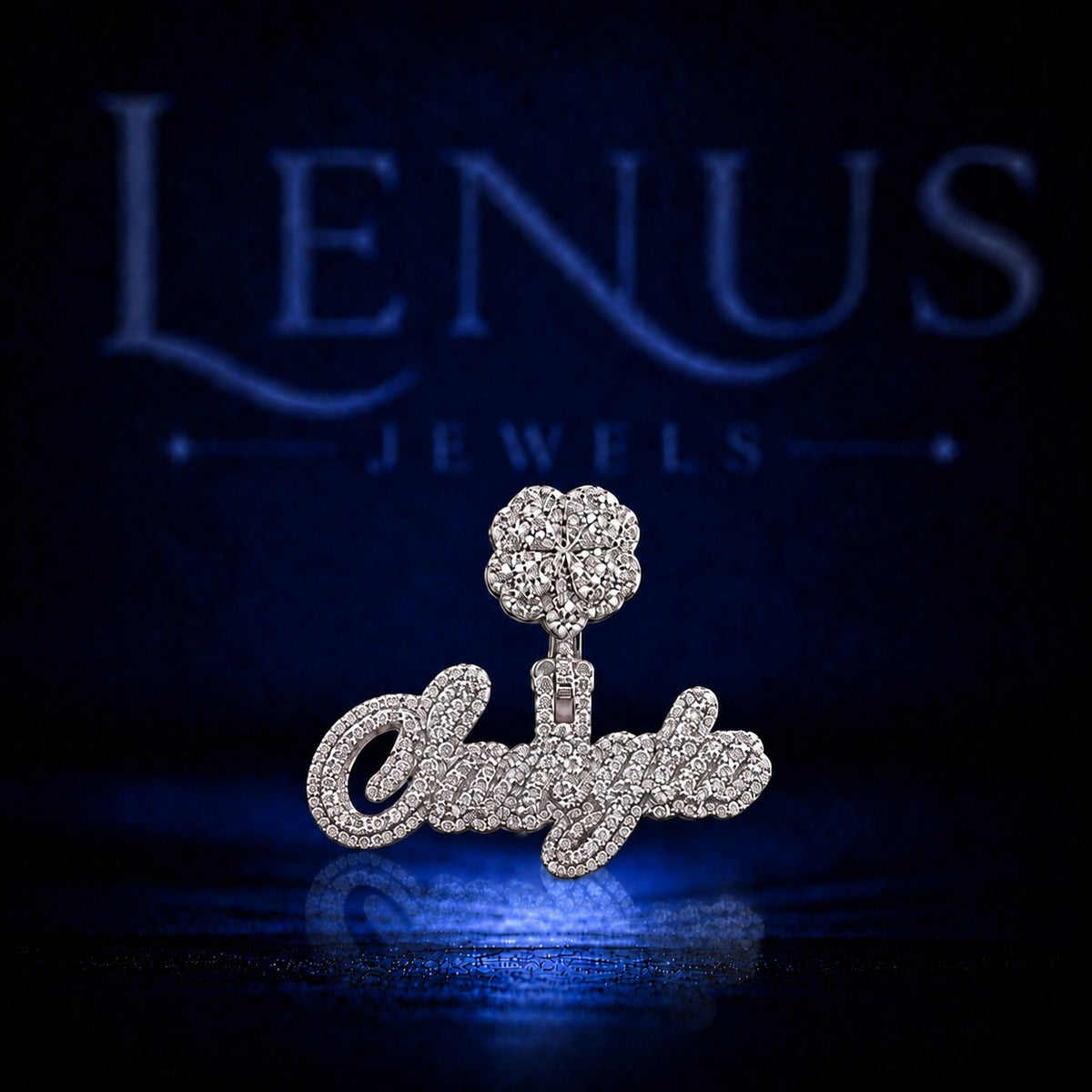 Custom Iced Out Moissanite Script Name Pendant – 925 Sterling Silver VVS Diamond Tester Pass Floral Bail Hip Hop Jewelry