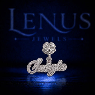 Custom Iced Out Moissanite Script Name Pendant – 925 Sterling Silver VVS Diamond Tester Pass Floral Bail Hip Hop Jewelry