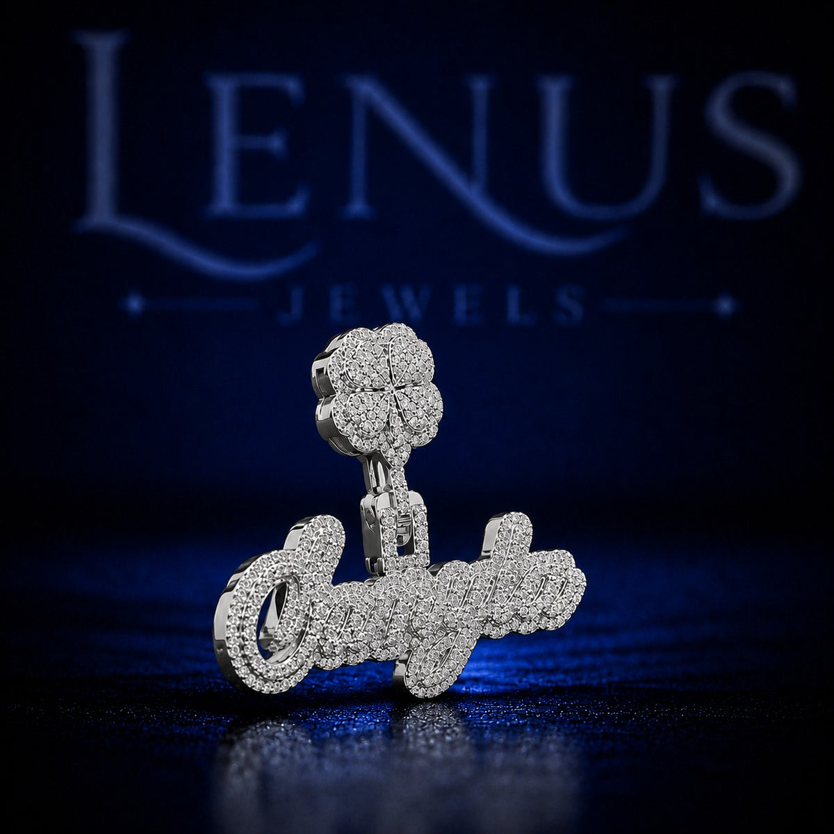 Custom Iced Out Moissanite Script Name Pendant – 925 Sterling Silver VVS Diamond Tester Pass Floral Bail Hip Hop Jewelry