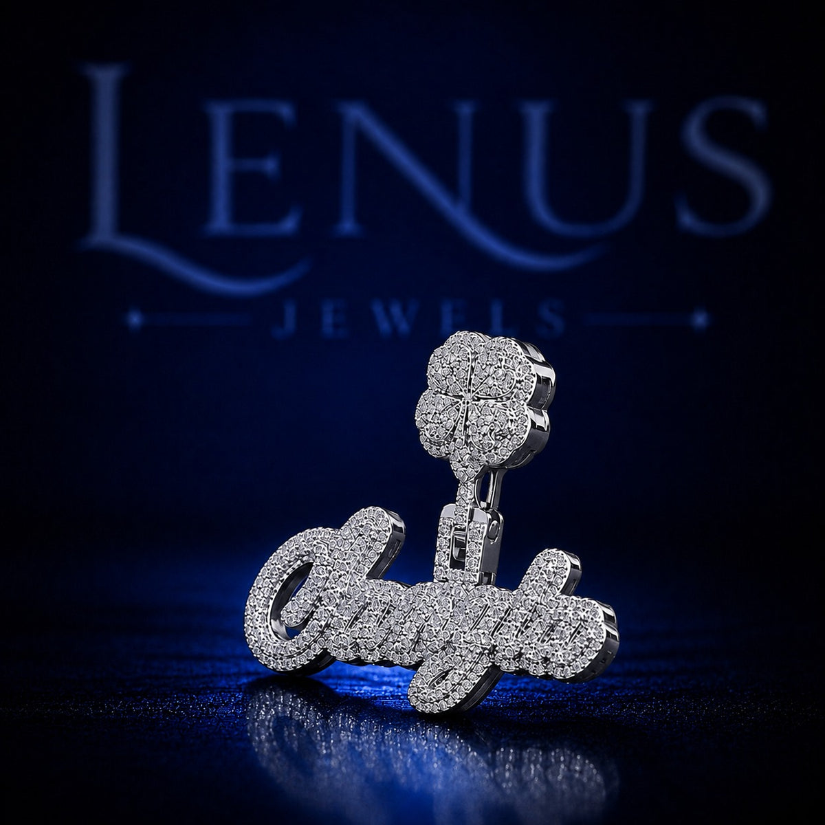 Custom Iced Out Moissanite Script Name Pendant – 925 Sterling Silver VVS Diamond Tester Pass Floral Bail Hip Hop Jewelry