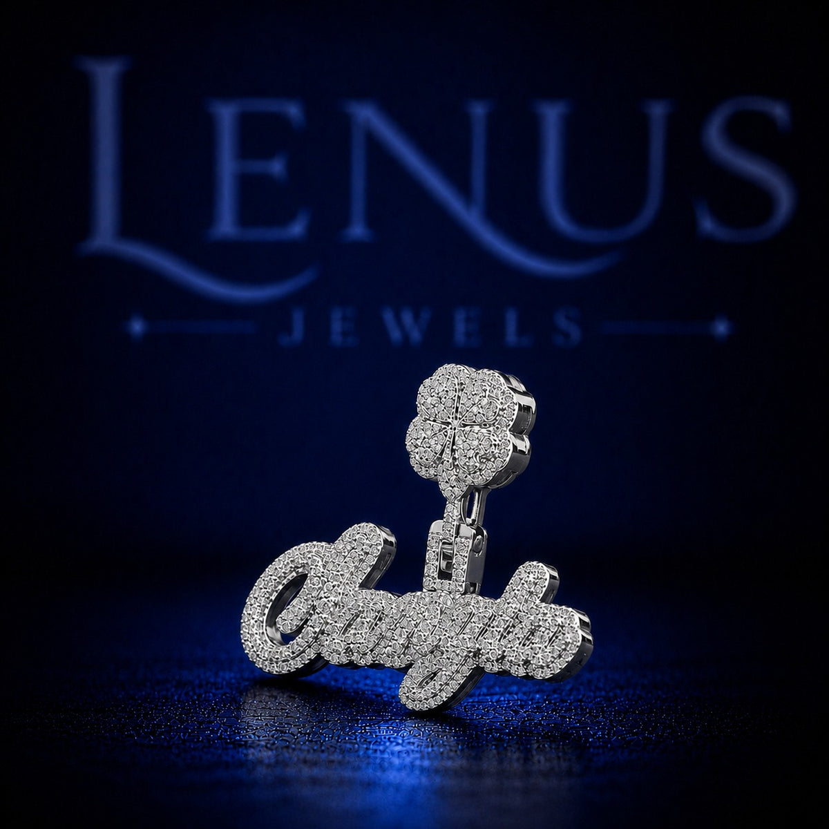 Custom Iced Out Moissanite Script Name Pendant – 925 Sterling Silver VVS Diamond Tester Pass Floral Bail Hip Hop Jewelry