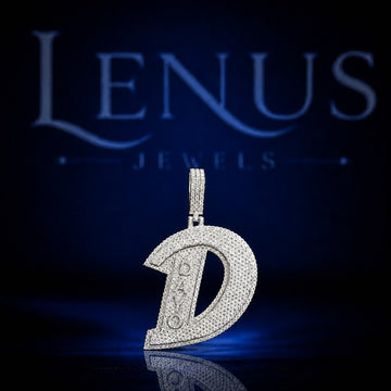 Custom Letter D Iced Out Moissanite Pendant – 925 Sterling Silver VVS Diamond Tester Pass Hip Hop Initial Jewelry
