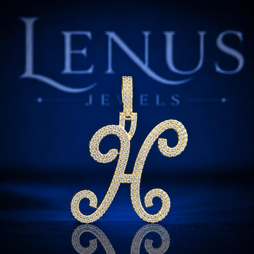 Iced Out Letter H Moissanite Pendant – VVS D Color 925 Sterling Silver Gold Finish, Custom Initial Hip Hop Jewelry for Men & Women