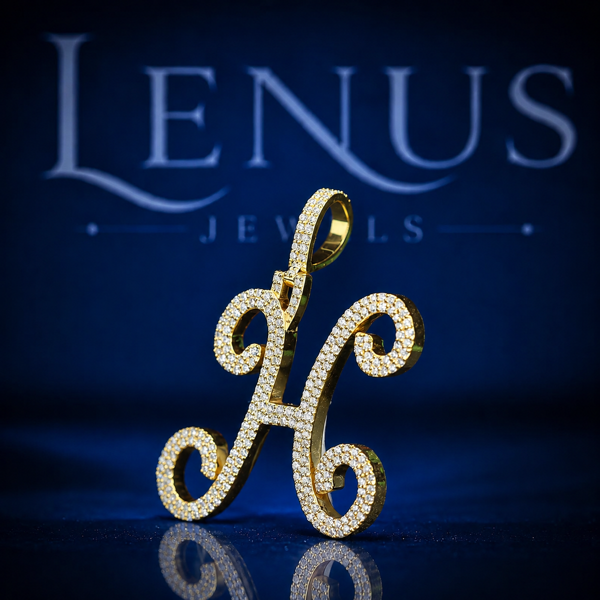 Iced Out Letter H Moissanite Pendant – VVS D Color 925 Sterling Silver Gold Finish, Custom Initial Hip Hop Jewelry for Men & Women