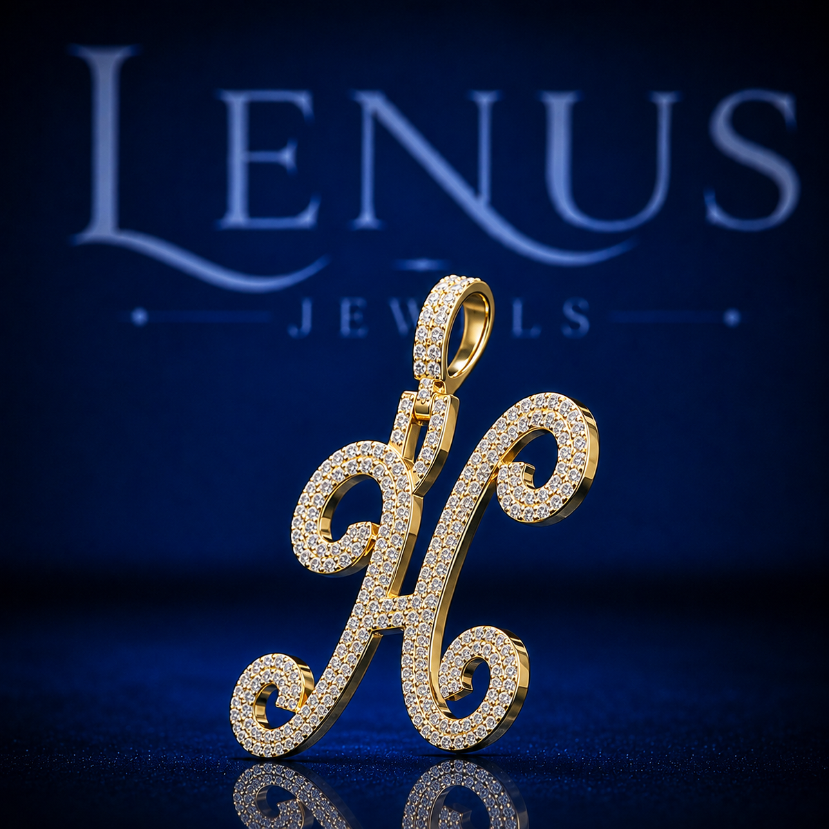 Iced Out Letter H Moissanite Pendant – VVS D Color 925 Sterling Silver Gold Finish, Custom Initial Hip Hop Jewelry for Men & Women