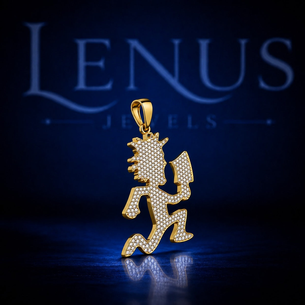 Iced Out Moissanite Hatchetman Pendant – 925 Sterling Silver VVS Running Hatchet Man Gold Tone Hip Hop Jewelry