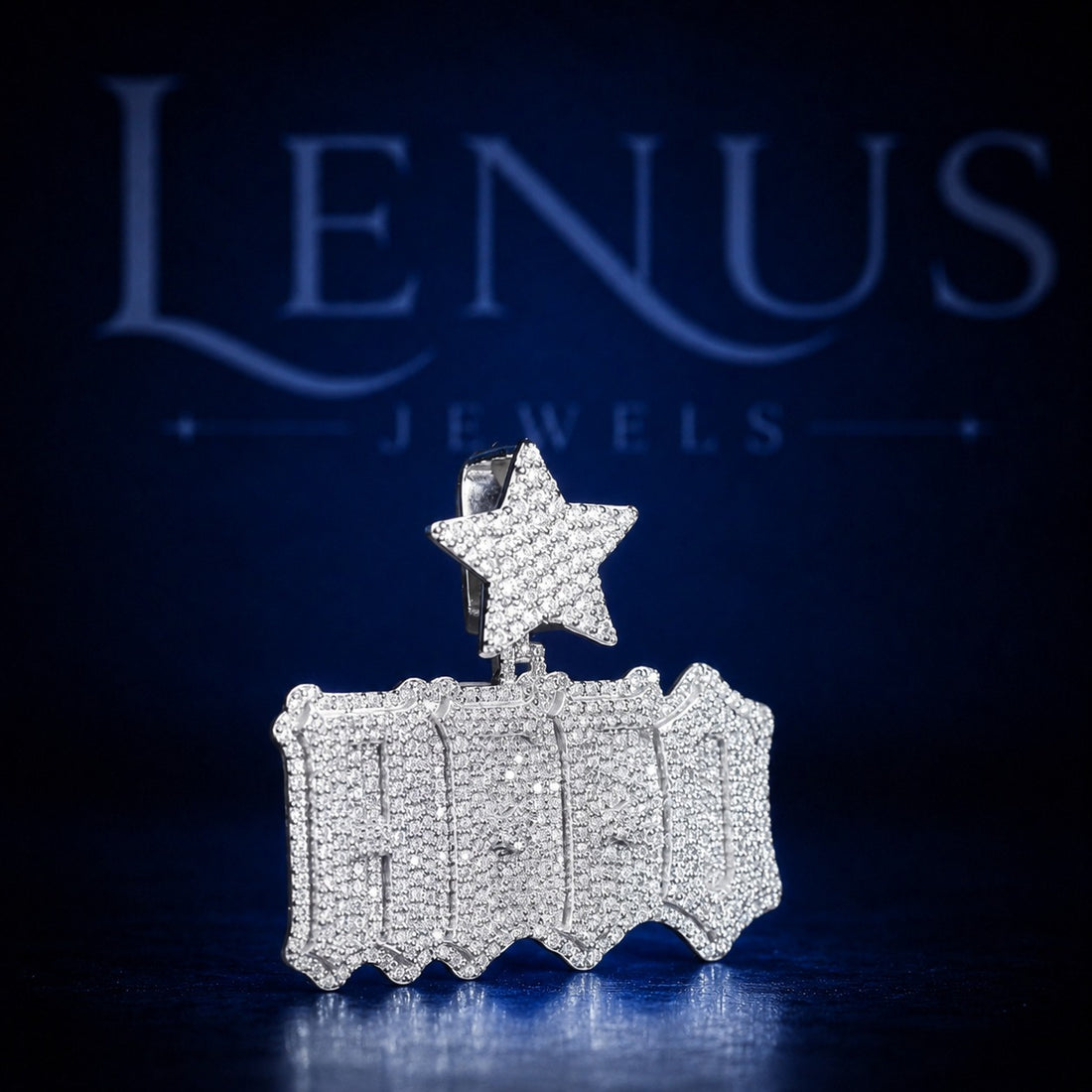 Iced Out Drip Moissanite Pendant with Star Bail – 925 Sterling Silver VVS Custom Graffiti Letter Hip Hop Jewelry for Men & Women