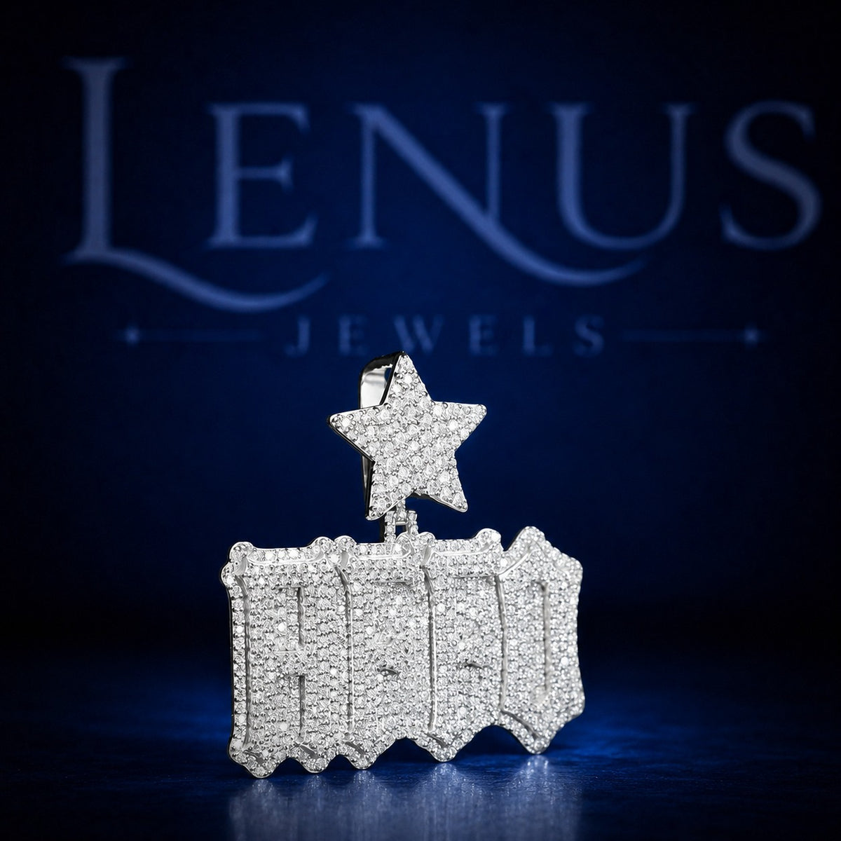 Iced Out Drip Moissanite Pendant with Star Bail – 925 Sterling Silver VVS Custom Graffiti Letter Hip Hop Jewelry for Men & Women