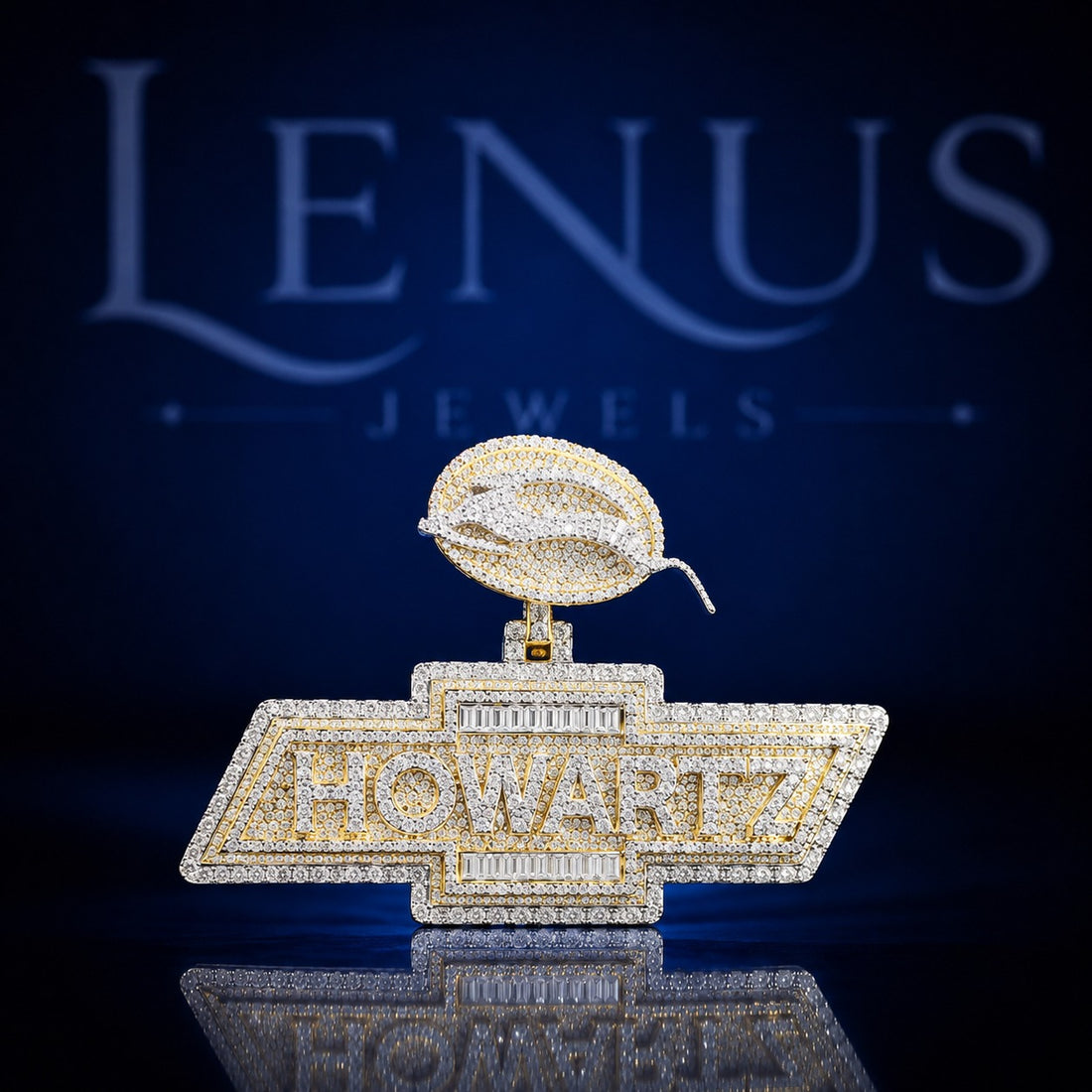 Custom HOWARD Iced Out Moissanite Pendant – 925 Sterling Silver VVS Two Tone Gold Hip Hop Nameplate with Logo Bail