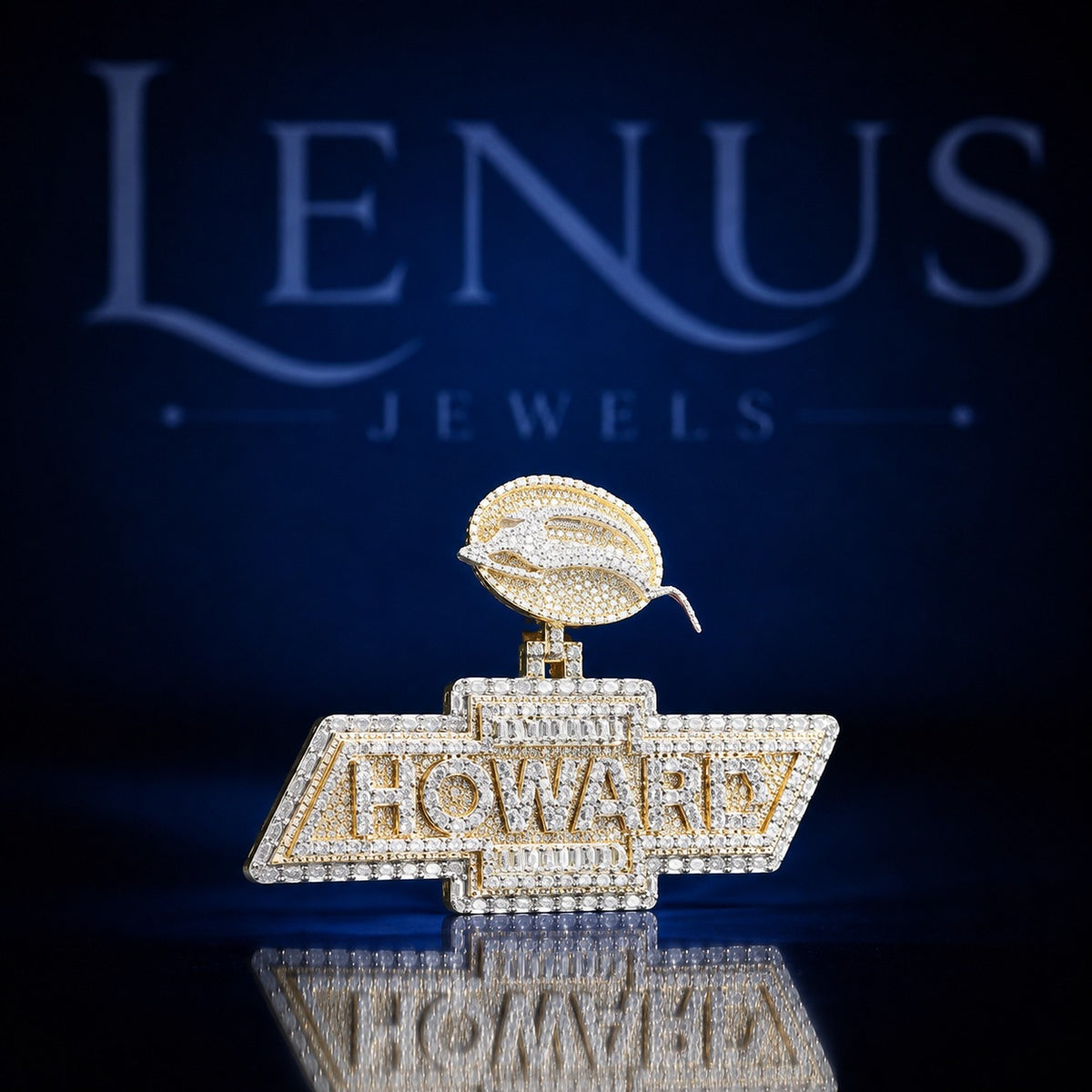 Custom HOWARD Iced Out Moissanite Pendant – 925 Sterling Silver VVS Two Tone Gold Hip Hop Nameplate with Logo Bail