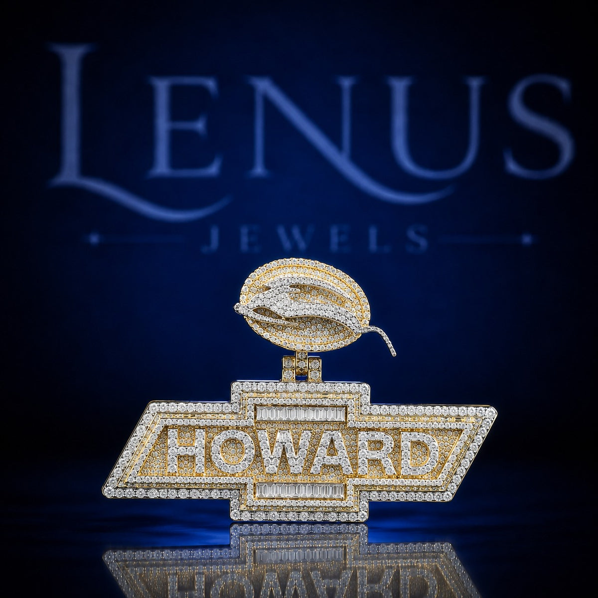Custom HOWARD Iced Out Moissanite Pendant – 925 Sterling Silver VVS Two Tone Gold Hip Hop Nameplate with Logo Bail