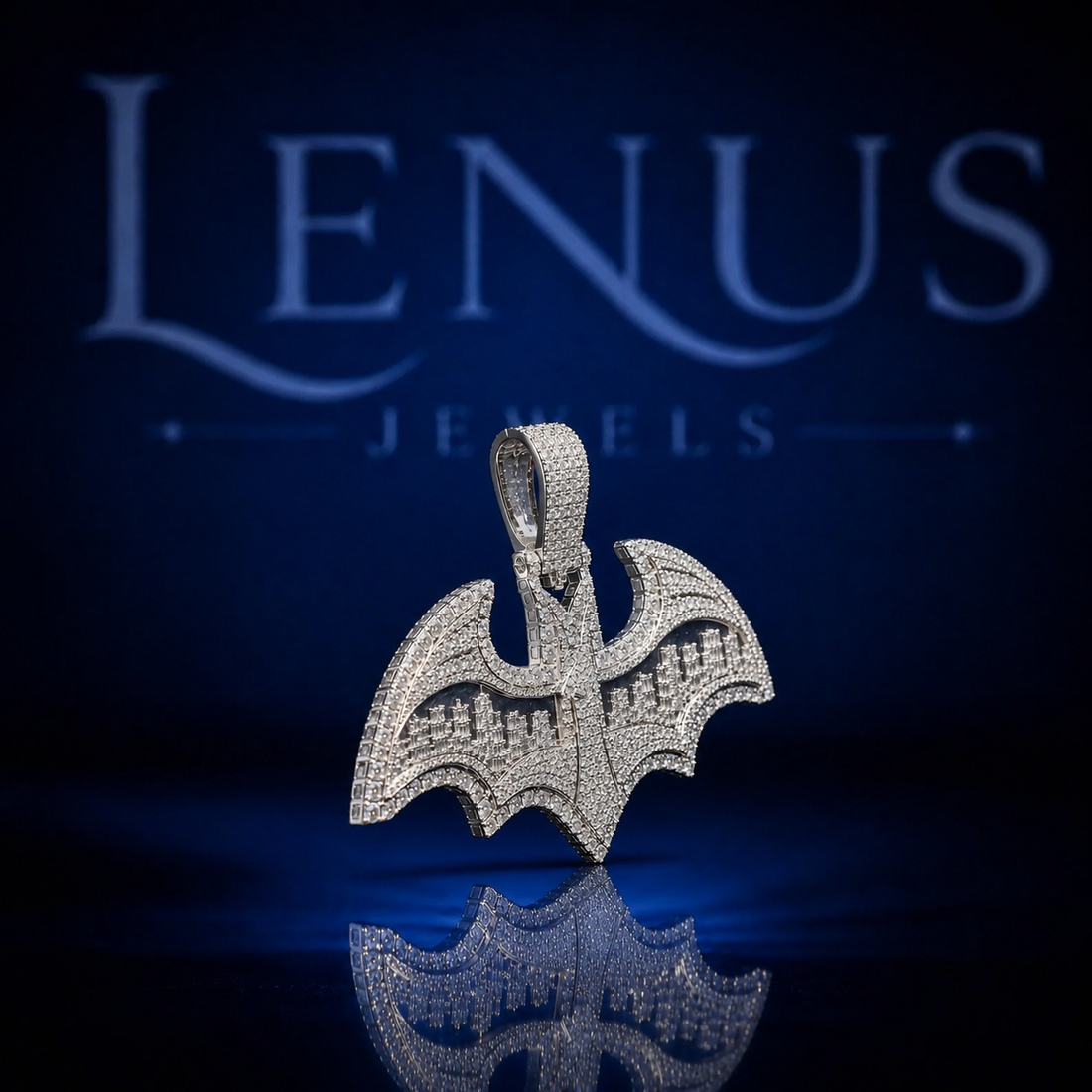 Iced Out Bat Wing Moissanite Pendant – 925 Sterling Silver VVS Diamond Tester Pass 3D Bat Symbol Hip Hop Jewelry for Men & Women