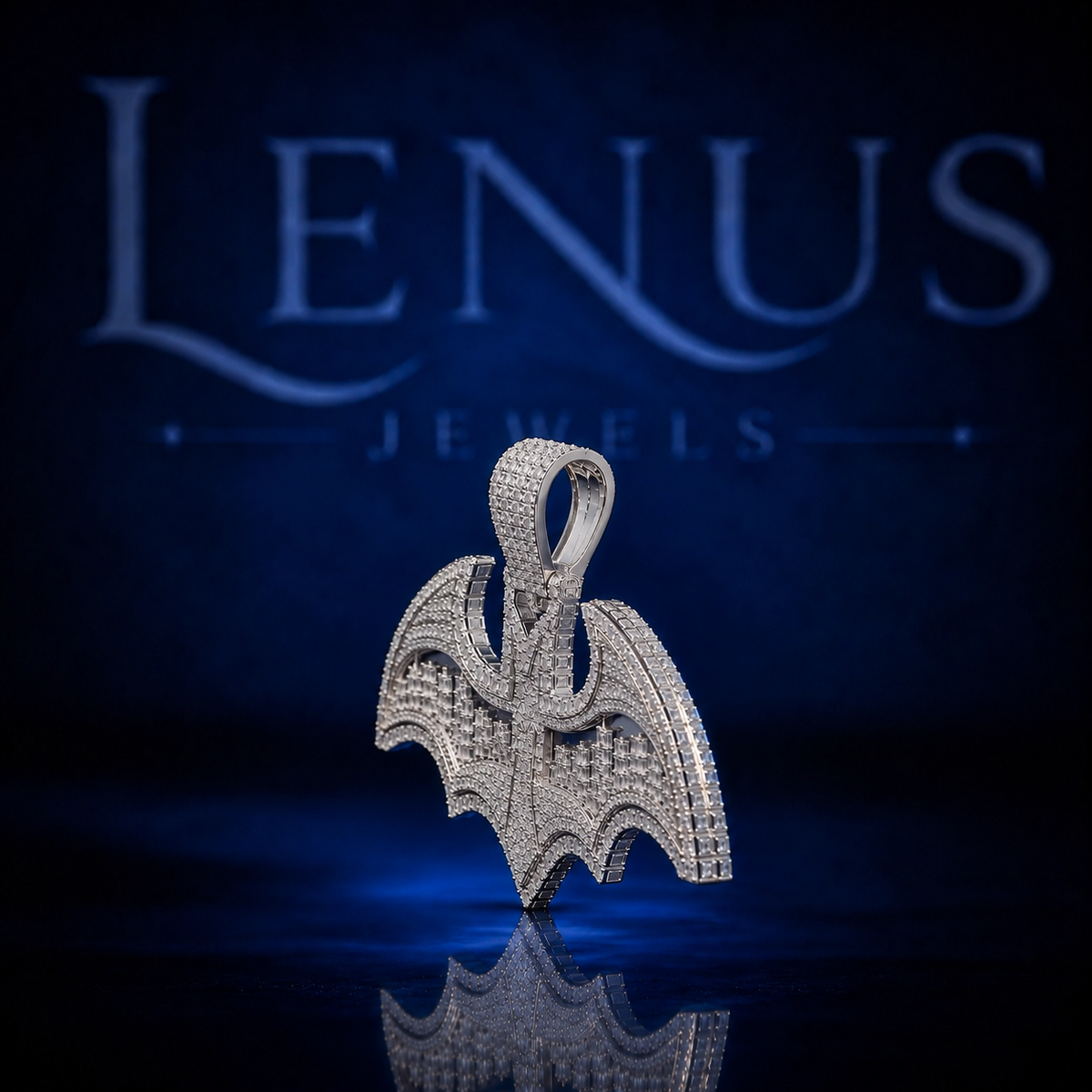 Iced Out Bat Wing Moissanite Pendant – 925 Sterling Silver VVS Diamond Tester Pass 3D Bat Symbol Hip Hop Jewelry for Men & Women