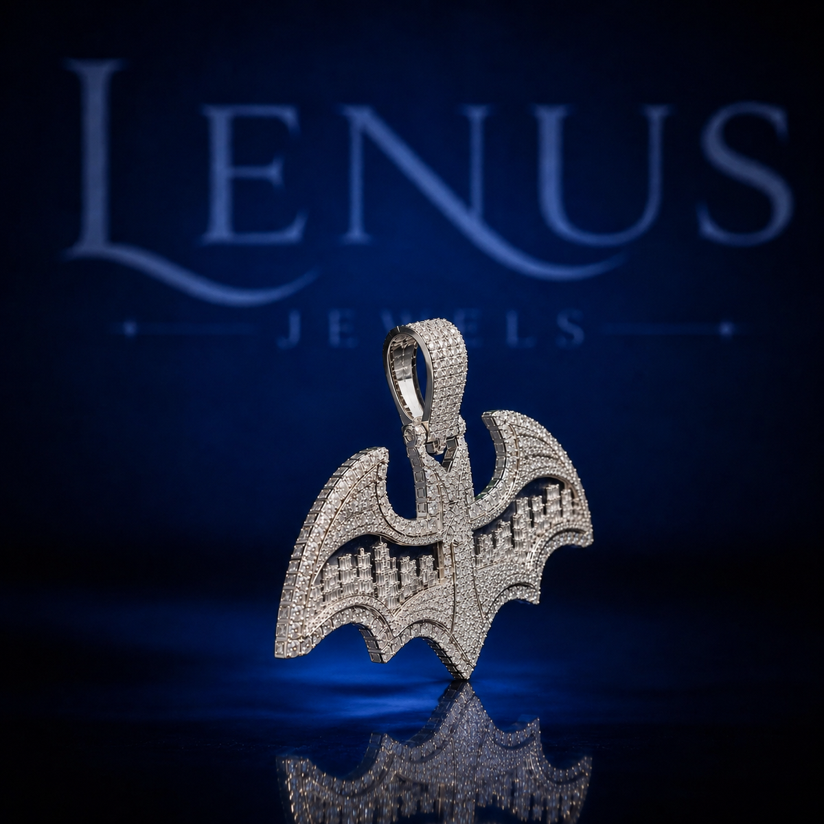 Iced Out Bat Wing Moissanite Pendant – 925 Sterling Silver VVS Diamond Tester Pass 3D Bat Symbol Hip Hop Jewelry for Men & Women