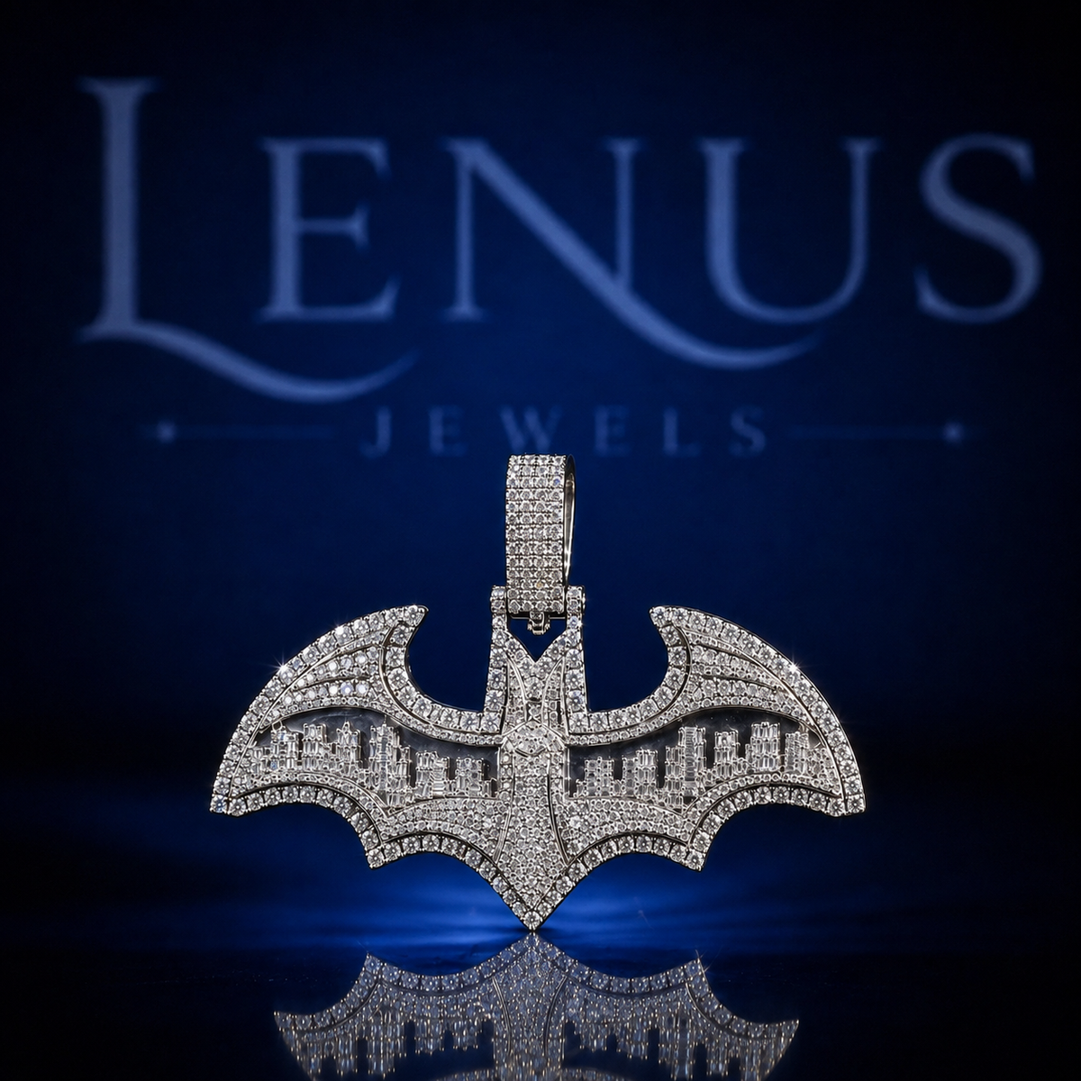 Iced Out Bat Wing Moissanite Pendant – 925 Sterling Silver VVS Diamond Tester Pass 3D Bat Symbol Hip Hop Jewelry for Men & Women
