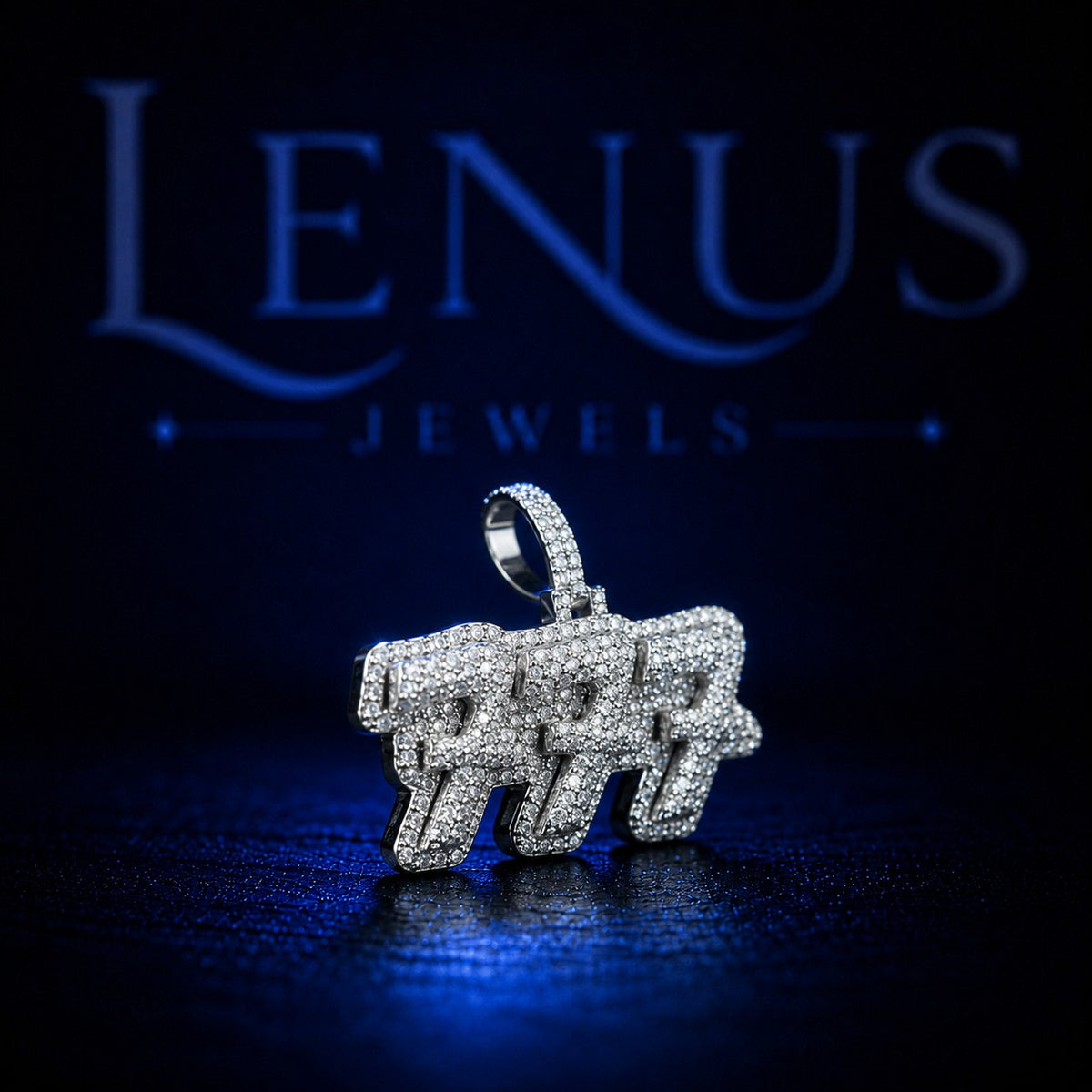 777 Iced Out VVS Moissanite Pendant – 925 Sterling Silver Lucky Number Hip Hop Jewelry