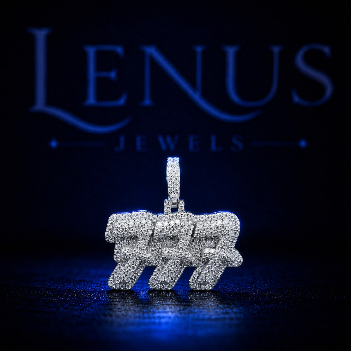 777 Iced Out VVS Moissanite Pendant – 925 Sterling Silver Lucky Number Hip Hop Jewelry