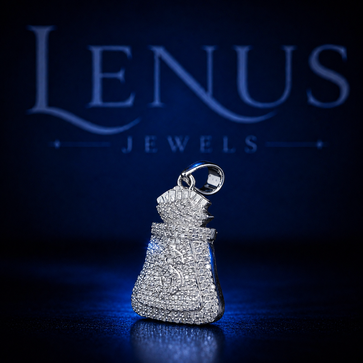 Iced Out Dollar Money Bag Pendant – VVS Moissanite 925 Sterling Silver Hip Hop Jewelry
