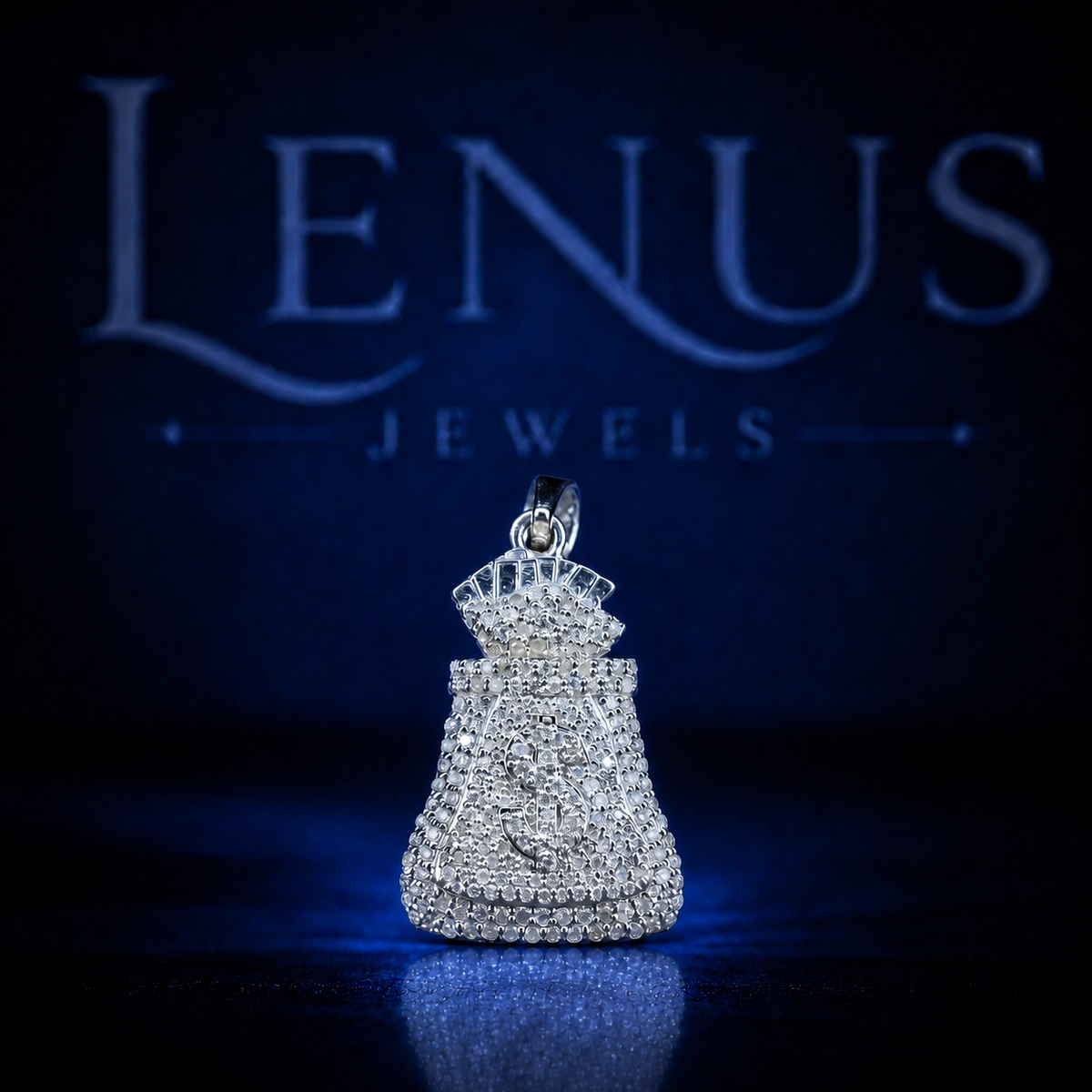 Iced Out Dollar Money Bag Pendant – VVS Moissanite 925 Sterling Silver Hip Hop Jewelry