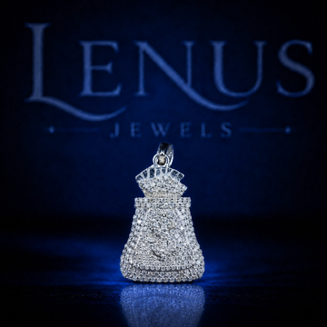 Iced Out Dollar Money Bag Pendant – VVS Moissanite 925 Sterling Silver Hip Hop Jewelry