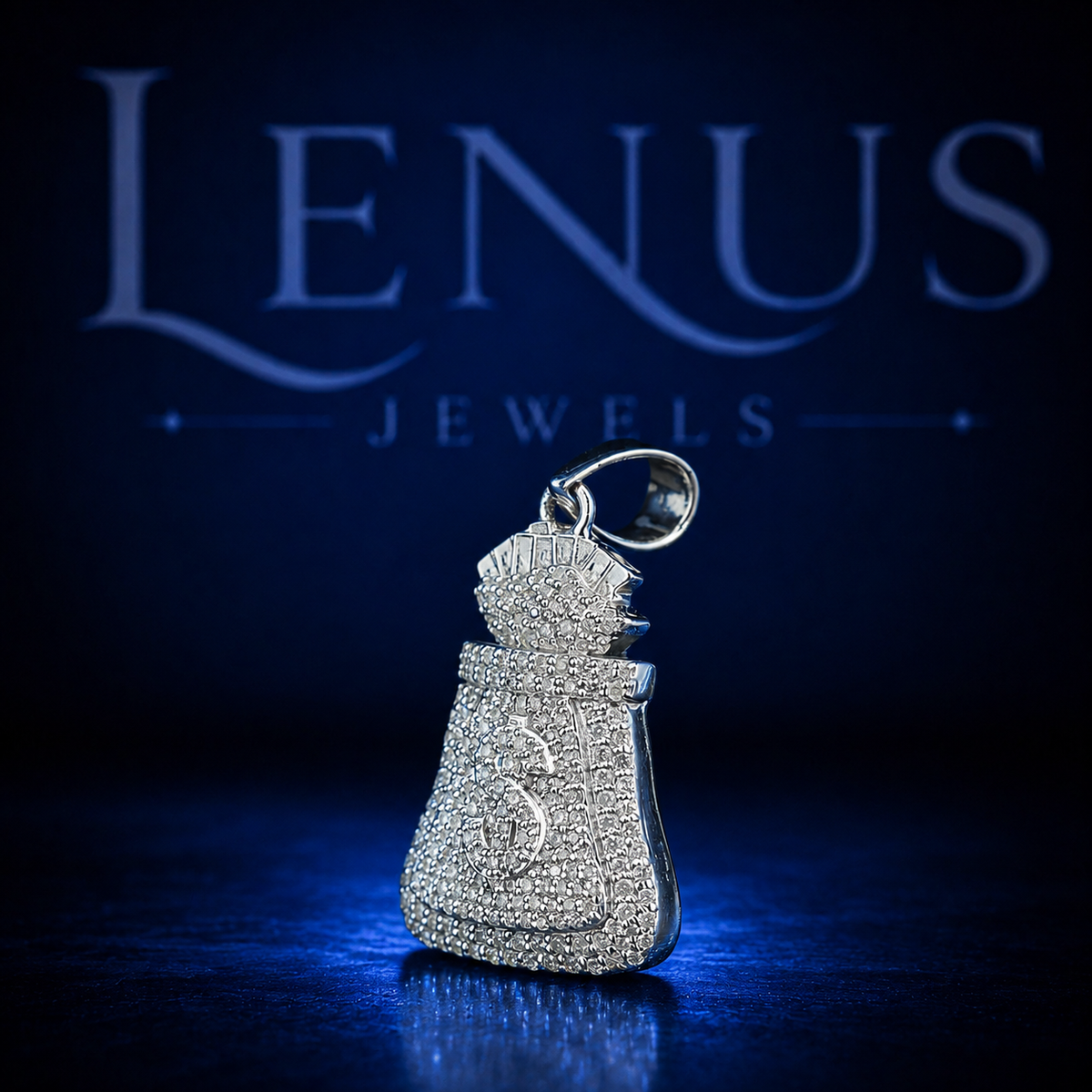 Iced Out Dollar Money Bag Pendant – VVS Moissanite 925 Sterling Silver Hip Hop Jewelry