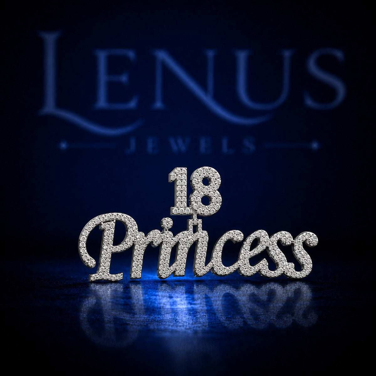 18 Princess Iced Out VVS Moissanite Pendant – 925 Sterling Silver Custom Script Name Hip Hop Jewelry Diamond Tester Pass
