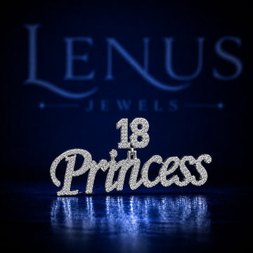 18 Princess Iced Out VVS Moissanite Pendant – 925 Sterling Silver Custom Script Name Hip Hop Jewelry Diamond Tester Pass