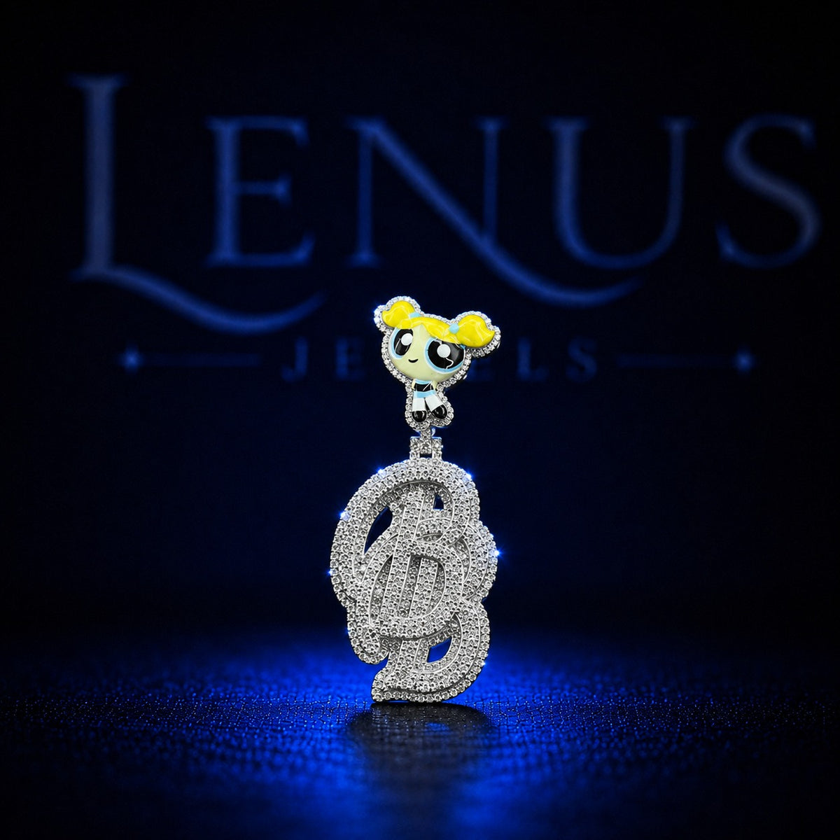 Iced Out Cartoon Girl Moissanite Pendant – 925 Sterling Silver VVS Diamond Tester Pass 3D Custom Letter Hip Hop Jewelry with Enamel Bail