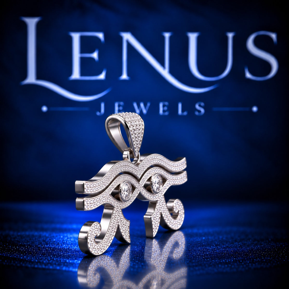 Iced Out Eye of Horus Pendant – VVS Moissanite 925 Sterling Silver Egyptian Ra Eye Amulet, Diamond Tester Pass Hip Hop Jewelry
